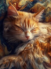 Naklejka premium Ginger cat