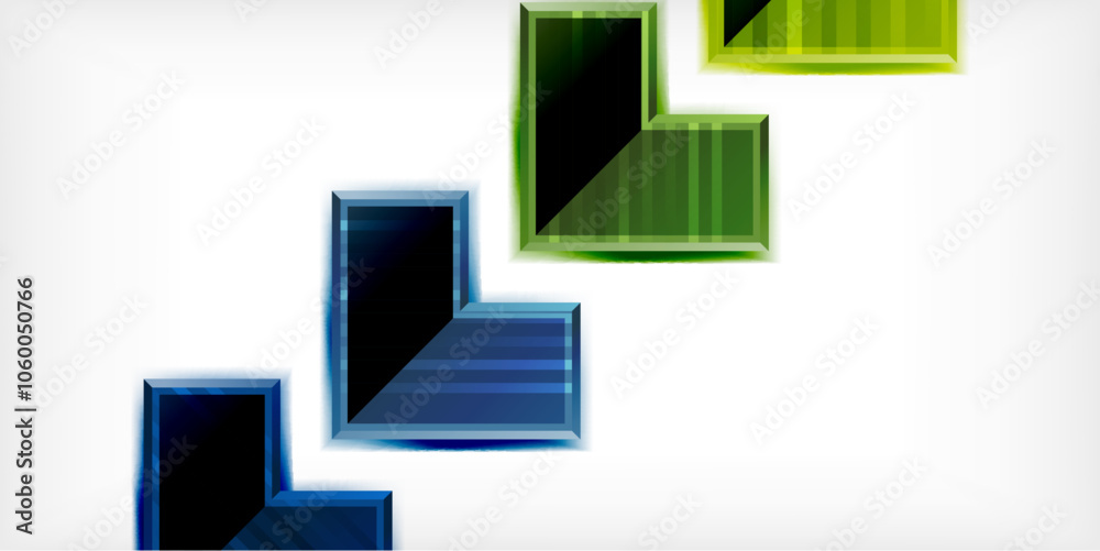 Poster Arrow symbols created with 3d effects and line texture geometric abstract background
