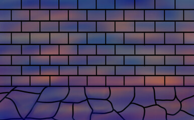 blue brick wall