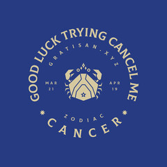 Cancer zodiac sign emblem design