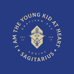 Sagitarius zodiac sign emblem design