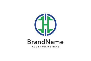 Obraz premium Circle H Letter logo vector design template