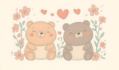 Obraz premium Whimsical Heartfelt Scenes of Love and Friendship. Engaging in Joyful and Romantic Moments in Vibrant Settings