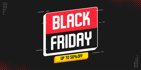 Black friday sale banner template background. Black friday special offer banner for social media or web banner. Super sale promotion for black friday sale