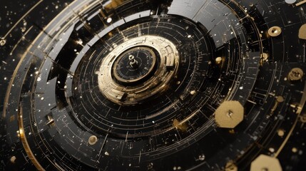 Fototapeta premium Abstract Circular Design with Golden Accents