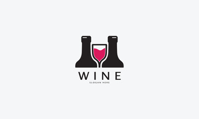 Wine bar logo design vector template