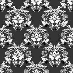 Seamless vintage damask pattern with intricate floral and ornamental designs. This classic, elegant design is perfect for wallpapers, textiles, wrapping paper, and interior decor. 