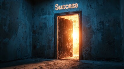 Obraz premium A symbolic door labeled 