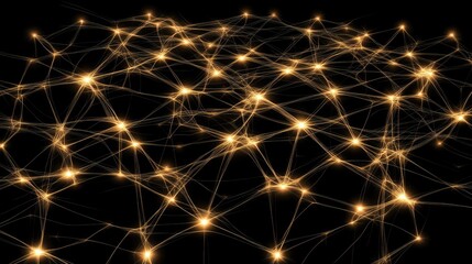 Fototapeta premium Digital neural network with glowing connections, symbolizing the complexity of brain science and neuroscience