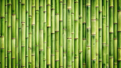 Obraz premium A striking green bamboo wallpaper with bold stripes of bamboo and a natural wood grain, wooden texture, green foliage