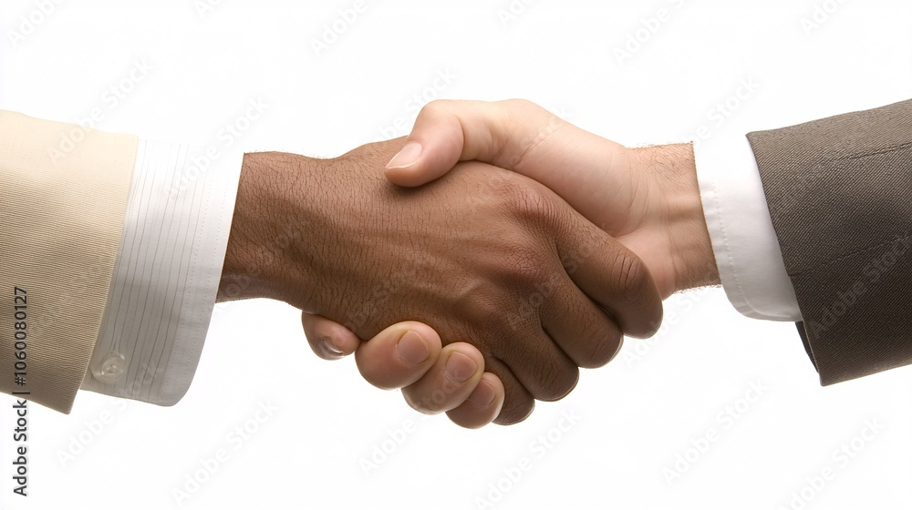 Poster team leader shaking hands with a team member, showing appreciation and a positive work culture with 