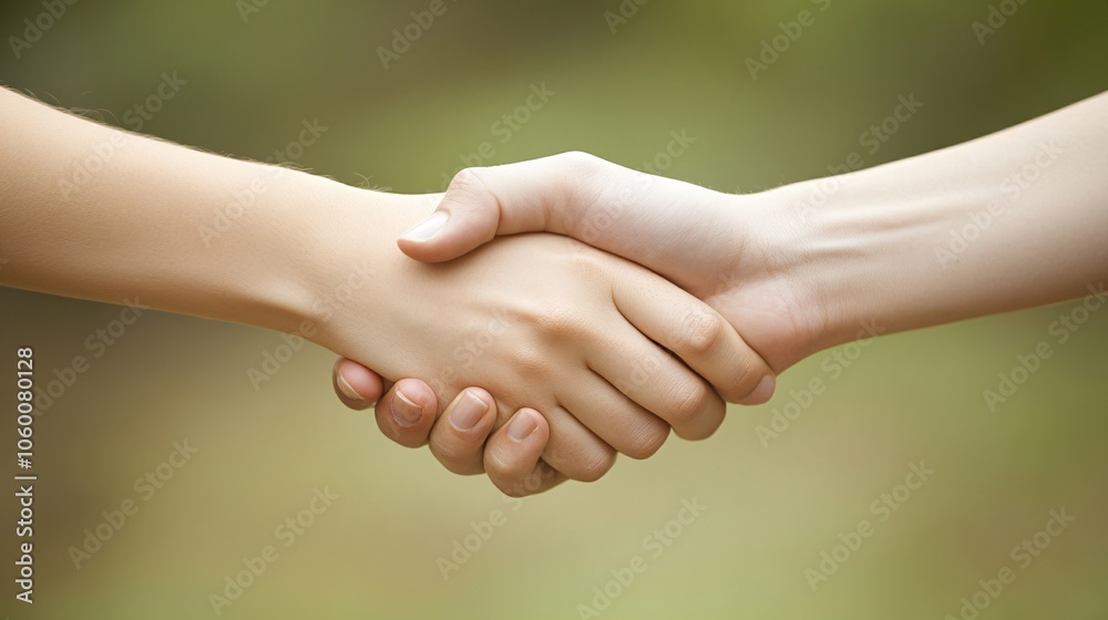 Poster team leader shaking hands with a team member, showing appreciation and a positive work culture with 