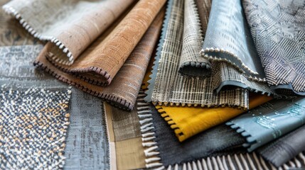 Fabric swatches for creating an interior design mood board