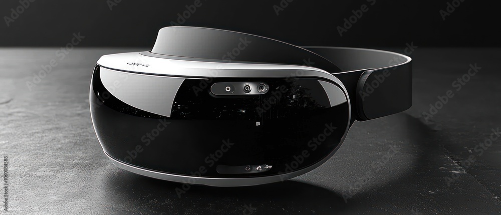 Poster Modern Virtual Reality Headset on a Dark Surface