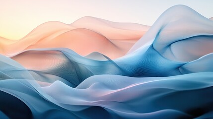 Obraz premium Serene Wave Patterns in Transparent Abstract Background with Colorful Layers and Fluid Ideas