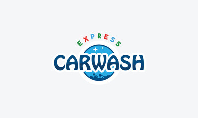 Car wash logo design vector template

