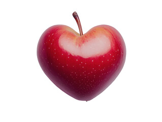 Obraz premium Heart-Shaped Red Apple Isolated on White Background