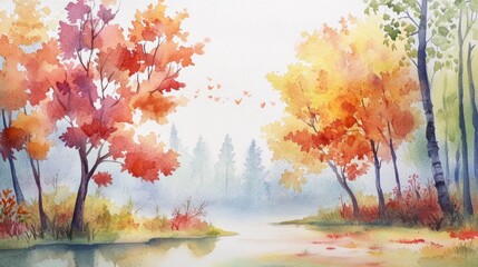 Fototapeta premium Colorful watercolor painting with artistic design, vibrant and soft hues