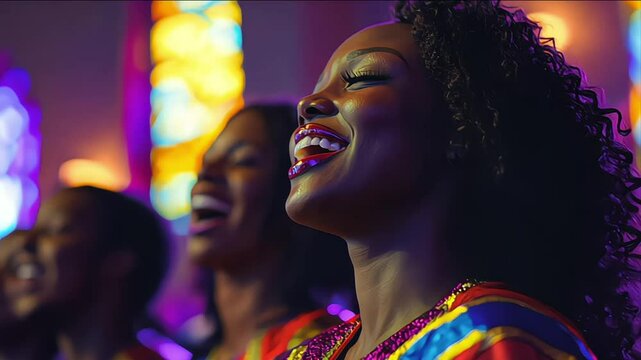 Gospel choir at African-American black church