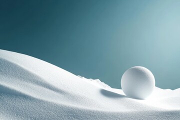 Illustration of snowball effect  a financial growth metaphor depicting momentum down a snowy hill
