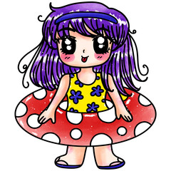 Girl swimming in the summer 