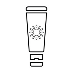 Sun Cream Icon In Outline Style