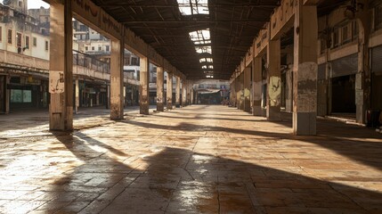 Market Square in Decline: A Poignant Capture of Fading Local Food Systems Amid Economic Hardship and Environmental Challenges