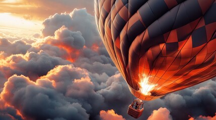 Obraz premium Hot Air Balloon Above Clouds