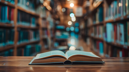 Abstract book and open laptop