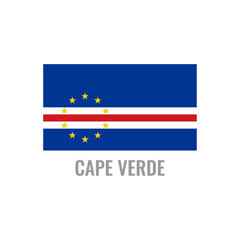 Cape verde flag icon. The country sign. Rectangle shape. Isolated on a white background. Vector image.