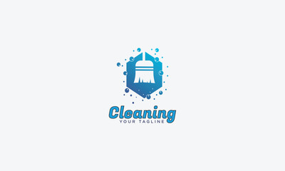 Creative cleaning logo design vector template
