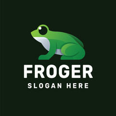 Frog Logo Gradient Colorful Vector Icon Illustration