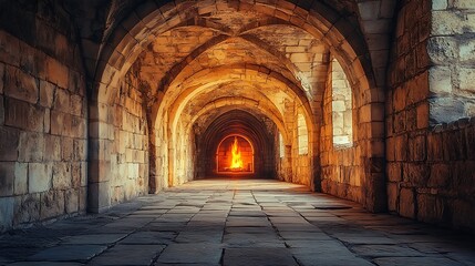 Obraz premium Mystical archways a journey through ancient stone passageways