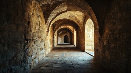 Obraz premium Exploring the mystique of ancient archways and stone passageways