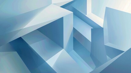 Obraz premium Abstract geometric shapes in shades of blue create a modern, minimalist design.