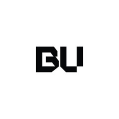 Obraz premium BU monogram logo design letter text name symbol monochrome logotype alphabet character simple logo