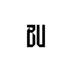 Obraz premium BU monogram logo design letter text name symbol monochrome logotype alphabet character simple logo