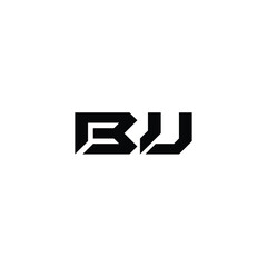 Fototapeta premium BU monogram logo design letter text name symbol monochrome logotype alphabet character simple logo