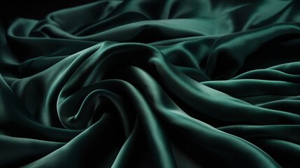 Obraz premium Rich Green Fabric Texture Close-Up