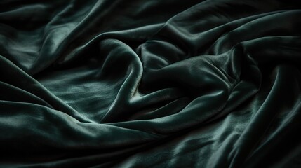 Fototapeta premium Rich Green Fabric Texture Close-Up