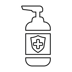 Obraz premium Antibacterial Sanitizer Icon In Outline Style