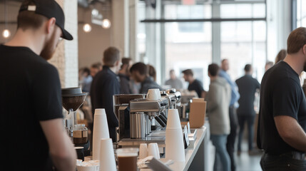 Fototapeta premium Urban Coworking Space with Networking and Coffee Culture