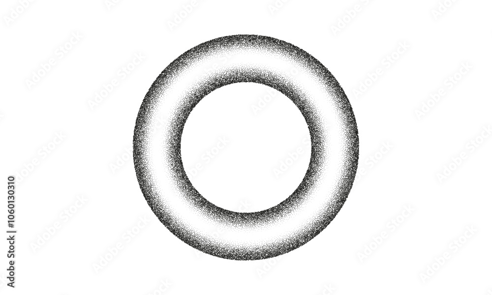 Leinwandbilder noise gradient circle frame. stippled halftone dotted textured vector design element