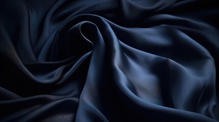 Obraz premium Deep Blue Fabric Texture with Elegant Folds