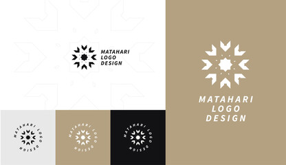 Sun circle geometric logo template