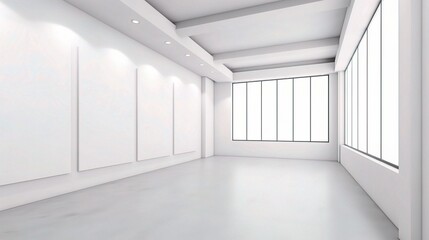 Obraz premium Spacious Empty Exhibition Space for Artwork Display