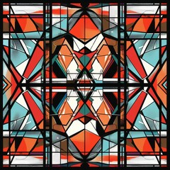 Fototapeta premium Bold Abstract Symmetrical Design with Vibrant Colors