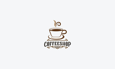 Coffee shop logo design vector template