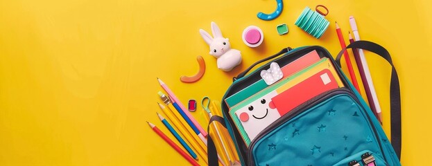 Fototapeta premium Backpack Full of School Supplies
