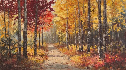 Obraz premium Autumn Forest Path